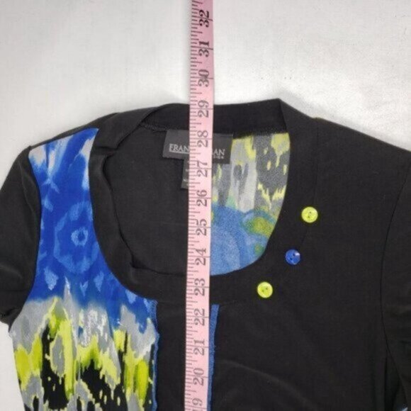 Frank Lyman Tunic Top Shark Bite Hem Round Neck Size 2 Made in Canada - Picture 10 of 13